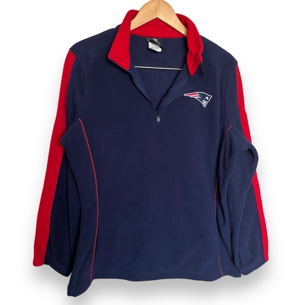 NFL Team Apparel New England Patriots 1/4 Zip Pullover Women’s Fleece Sweater XL